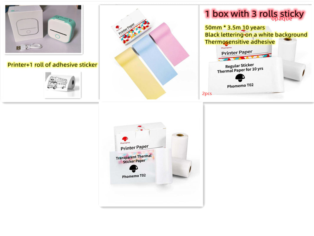 Portable Mini Thermal Label Printer Home Photo Printer Student Wrong Question Printer Bluetooth-Compatible Mini Label Printer Price Tag